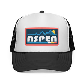 Aspen, Colorado Retro Mountains Trucker Hat - Vintage Style Aspen Cap - 0