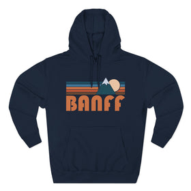 Buy navy Banff, Canada Hoodie - Retro Mountain Unisex Sweatshirt