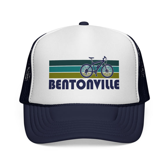Bentonville, Arkansas Retro Bike Trucker Hat - Vintage Style Bentonville Cap