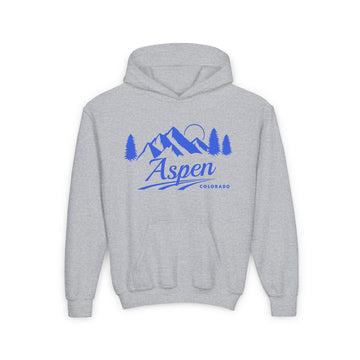 Retro Aspen, Colorado Youth Hoodie - Mountain Aspen, Colorado Kids Sweatshirt, Cute Aspen, Colorado Children's Pullover - 0