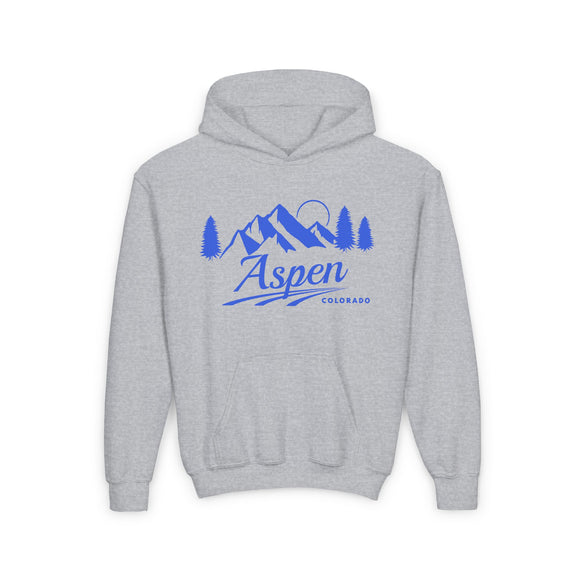Retro Aspen, Colorado Youth Hoodie - Mountain Aspen, Colorado Kids Sweatshirt, Cute Aspen, Colorado Children's Pullover