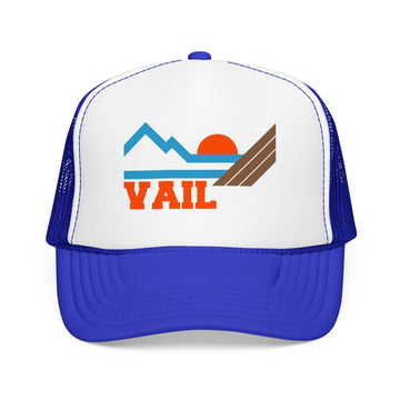 Buy royal-white-royal Vail, Colorado Trucker Hat - Vail Mountain Cap