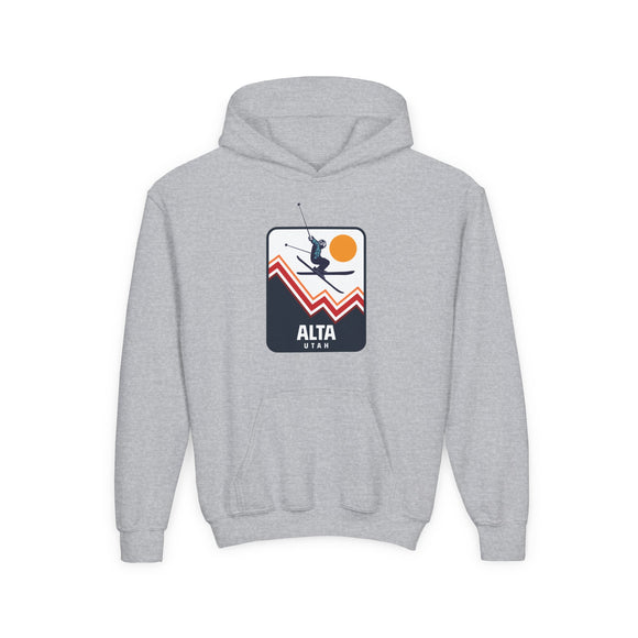 Alta, Utah Youth Hoodie, Kids Skiing Sweatshirt