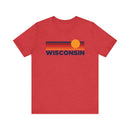 Wisconsin T-Shirt Retro Sun Ombre Unisex Tee, Vintage Wisconsin Tee, Mountain Sun Tee, Wisconsin Souvenir Shirt-7
