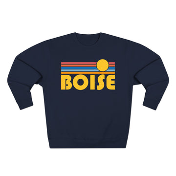 Buy navy Premium Boise, Idaho Retro Sun Graphic Sweatshirt