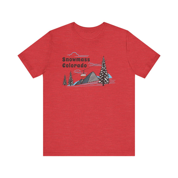 Snowmass, Colorado T-Shirt - Retro Ski Mountain Gondola Unisex Snowmass Shirt