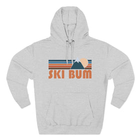 Buy heather-grey Ski Bum Hoodie - Retro Mountain Unisex Sweatshirt