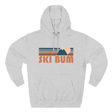 Buy heather-grey Ski Bum Hoodie - Retro Mountain Unisex Sweatshirt