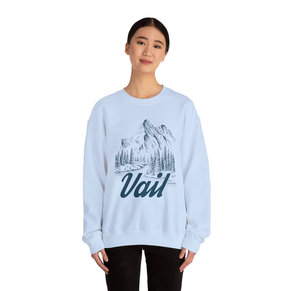 Vail, Colorado Sweatshirt - Mountain Illustration Graphic Crewneck