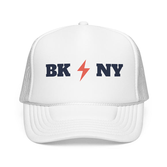 Brooklyn, New York Retro Trucker Hat - Lightning Foam Cap