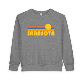 Sarasota, Florida Toddler Sweatshirt - Retro Sun Sarasota Toddler Crewneck Sweatshirt