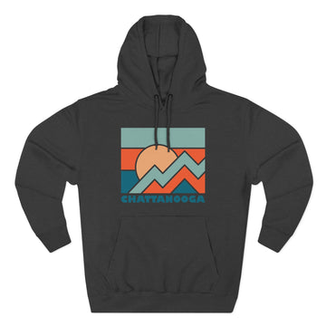 Buy charcoal-heather Chattanooga, Tennessee Hoodie - Retro Mountain Unisex Sweatshirt