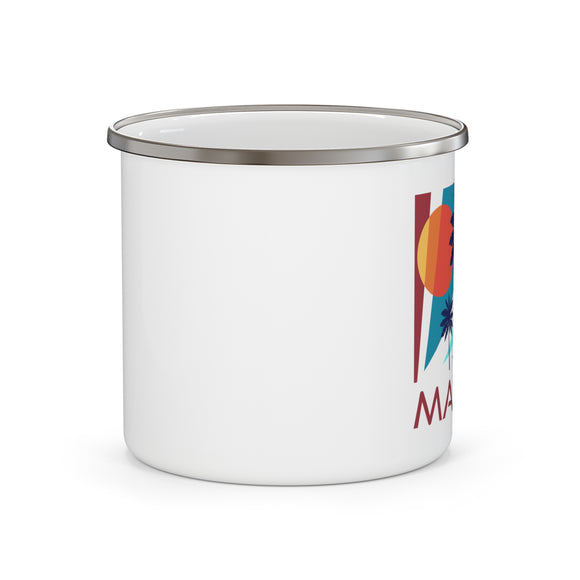 Malibu, California Camp Mug - Retro Enamel Campfire Malibu Mug