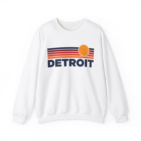Detroit, Michigan Sweatshirt Retro Sun Unisex - Detroit Vintage Inspired Warm Pullover Jumper