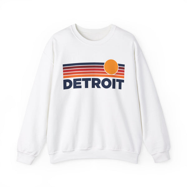 Detroit, Michigan Sweatshirt Retro Sun Unisex - Detroit Vintage Inspired Warm Pullover Jumper