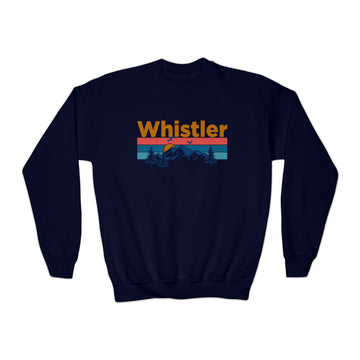 Buy navy Whistler, Canada Youth Sweatshirt - Unisex Kid's Whistler Crewneck Sweatshirt