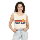Chicago, Illinois Retro Sunstripe Tank Top | Comfort Colors - 100% Cotton-10