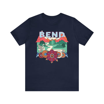 Buy navy Bend Oregon T-Shirt - Retro Boho Bend Tshirt