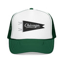 Chicago Pennant Trucker Hat — Vintage City Pride Foam Cap-3