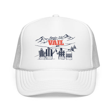 Buy white Vail, Colorado Après-ski Trucker Hat — Foam Mesh Cap