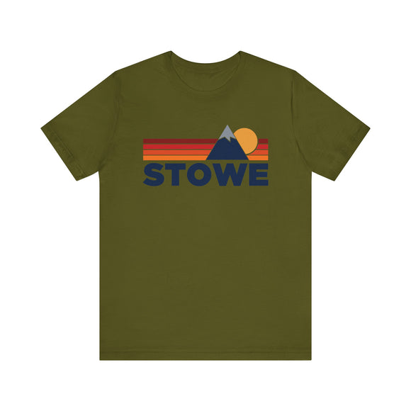 Retro Stowe, Vermont T-shirt, Mountain Tee, Vintage Stowe Unisex Jersey Shirt, Outdoor Hiking Apparel