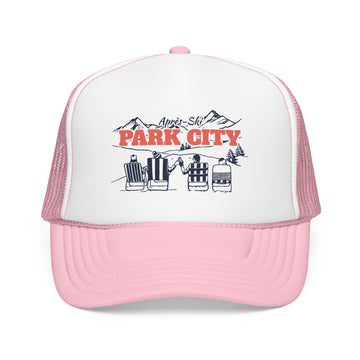 Buy light-pink-white Park City, Utah Après-ski Trucker Hat — Foam Mesh Cap