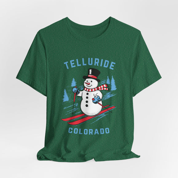 Telluride, Colorado T Shirt - Ski Snowman Graphic Tee