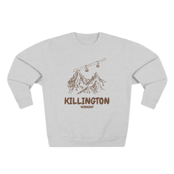Buy heather-grey Premium Killington, Vermont Gondola Ski Mountain Sweatshirt