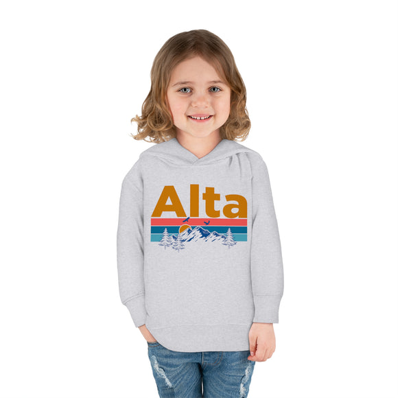 Alta Toddler Hoodie - Retro Mountain Sun Unisex Alta Toddler Sweatshirt