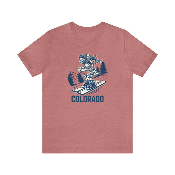 Colorado T-Shirt - Skeleton Skier Unisex Colorado Shirt