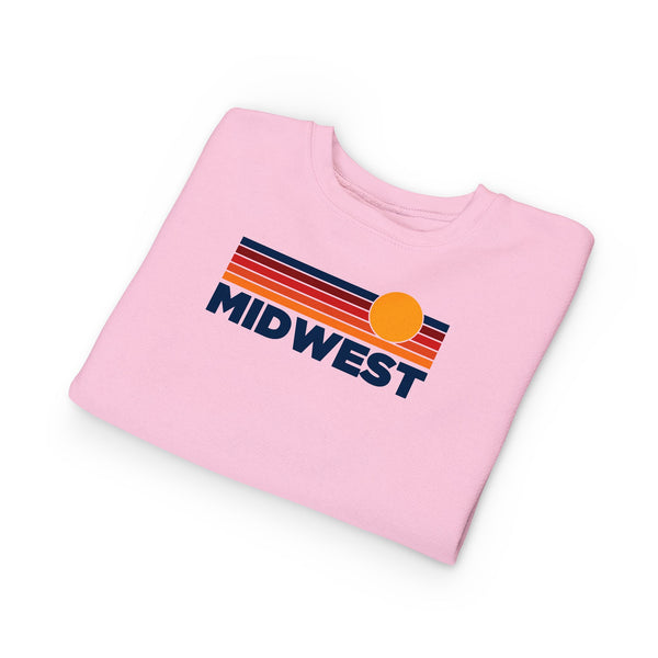 Midwest Toddler Sweatshirt - Retro Sun Midwest Toddler Crewneck Sweatshirt