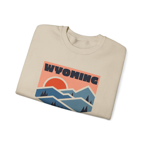 Wyoming Sweatshirt Retro Mountains, Wyoming Unisex Graphic Crewneck