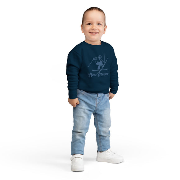 New Mexico Toddler Sweatshirt - Vintage Ski New Mexico Toddler Crewneck Sweatshirt