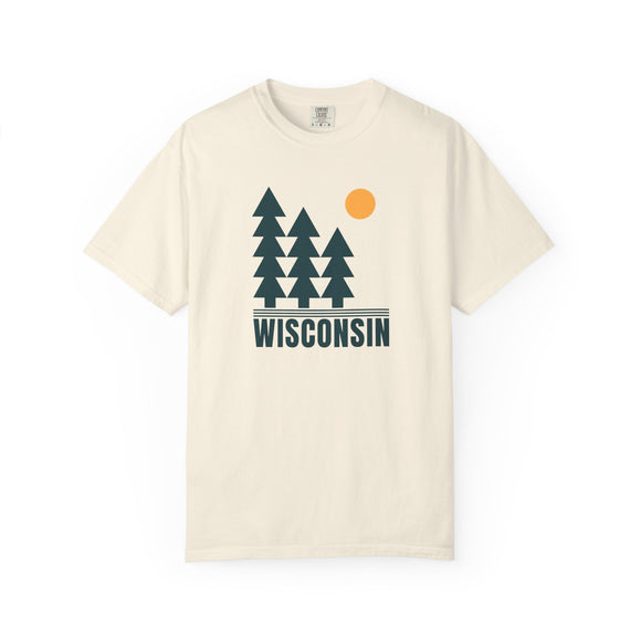 Wisconsin T Shirt, Comfort Colors Cotton 100% Cotton Trees Tee