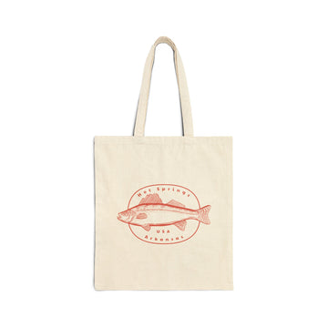 Hot Springs, Arkansas Fishing Canvas Tote Bag - 15" x 16"