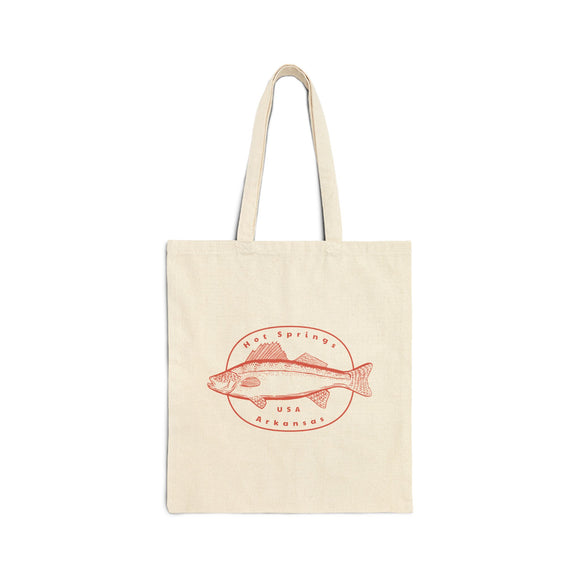 Hot Springs, Arkansas Fishing Canvas Tote Bag - 15" x 16"