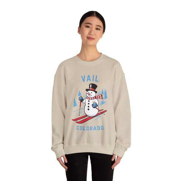 Vail, Colorado Sweatshirt - Ski Snowman Graphic Crewneck