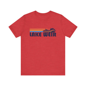 Buy heather-red Lake Weir, Florida T Shirt - Retro Jetski PWC Graphic Tee