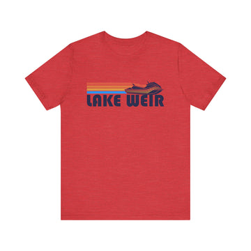 Buy heather-red Lake Weir, Florida T Shirt - Retro Jetski PWC Graphic Tee