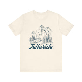 Buy natural Telluride, Colorado Graphic Tee - Mountain Illustration Telluride T Shirt