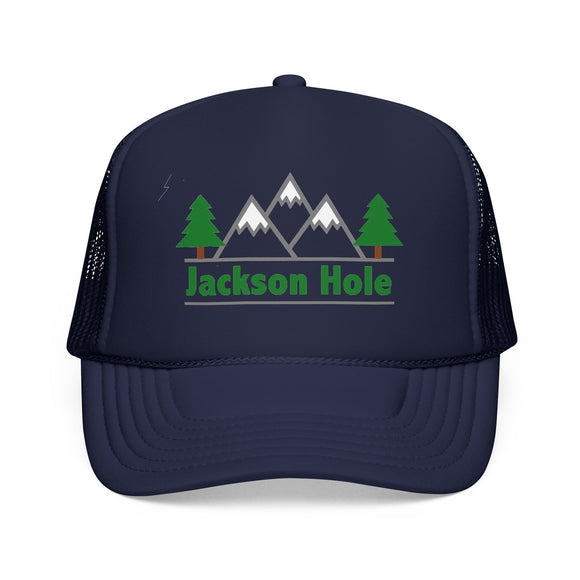 Jackson Hole, Wyoming Trucker Hat - Foam Mountain Cap