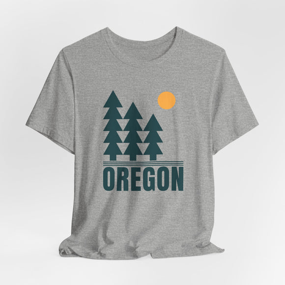 Oregon T Shirt - Retro Trees Oregon Tee