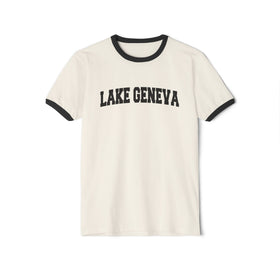 Lake Geneva, Wisconsin Cotton Ringer Graphic Tee - Unisex Lake Geneva T Shirt, Vintage Style Tee, Men's/Women's Tee - 0