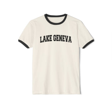Lake Geneva, Wisconsin Cotton Ringer Graphic Tee - Unisex Lake Geneva T Shirt, Vintage Style Tee, Men's/Women's Tee - 0