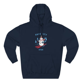 Buy navy Premium Park City, Utah Skiing Snowman Hoodie
