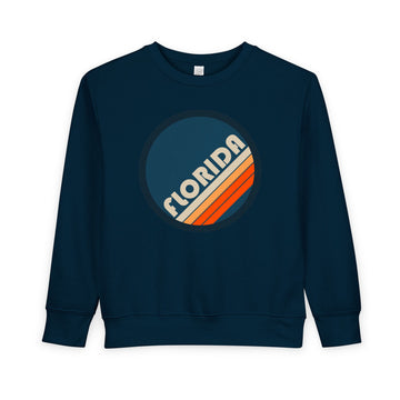 Buy navy Florida Toddler Sweatshirt - Retro Florida Toddler Crewneck Sweatshirt