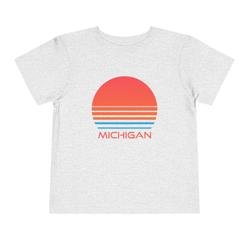 Buy athletic-heather Michigan Toddler T-Shirt - Retro 80s Unisex Toddler Michigan Shirt