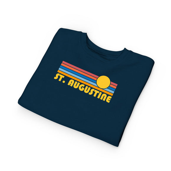 St Augustine, Florida Toddler Sweatshirt - Retro Sun St Augustine Toddler Crewneck Sweatshirt