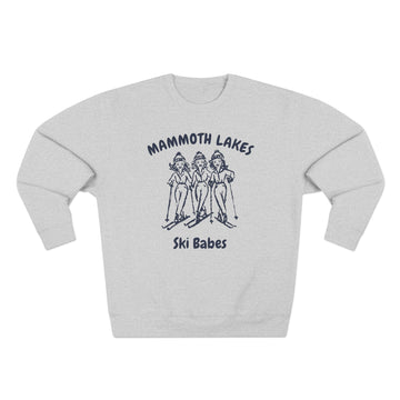 Buy heather-grey Premium Mammoth Lakes, California Ski Babes Sweatshirt