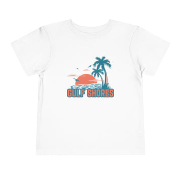 Gulf Shores, Alabama Toddler T-Shirt - Retro Palm Tree Toddler Gulf Shores Shirt - 0